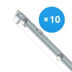 Fordelspakke 10x Noxion LED Vandtæt lysrender Armaturhus Poseidon V2.0 | Egnet til 1x150cm LED Lysrør