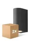 Fordelspakke 2x D'Lite Vægbelysning Vossem Sort Up & Down| IP54 - Egnet Til 2x GU10